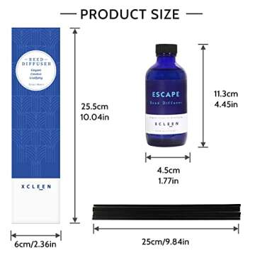 Xcleen Reed Diffusers Set, 3.7 Oz Scent Diffuser, 6 Reed Diffuser Sticks, Home Fragrance Hyacinth, P...