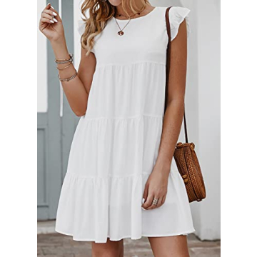 KIRUNDO Casual Ruffle Sleeve Dresses for Women