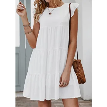 KIRUNDO Casual Ruffle Sleeve Dresses for Women