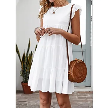 KIRUNDO Casual Ruffle Sleeve Dresses for Women