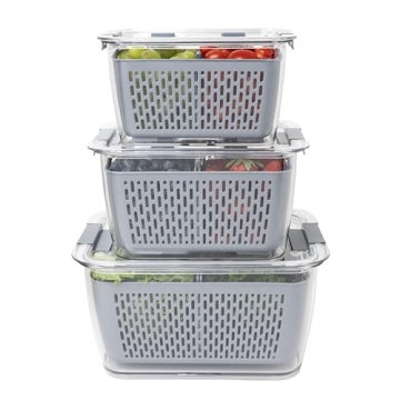 Stackable Fridge Storage Colander Containers for Fresh Produce