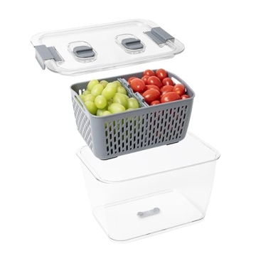 Stackable Fridge Storage Colander Containers for Fresh Produce