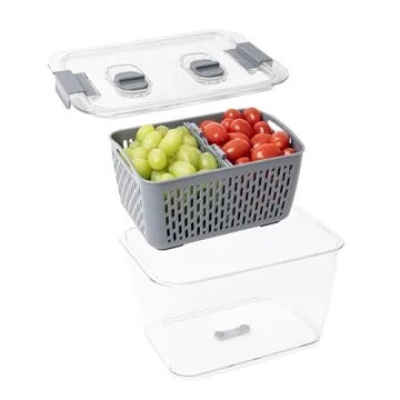 Stackable Fridge Storage Colander Containers for Fresh Produce