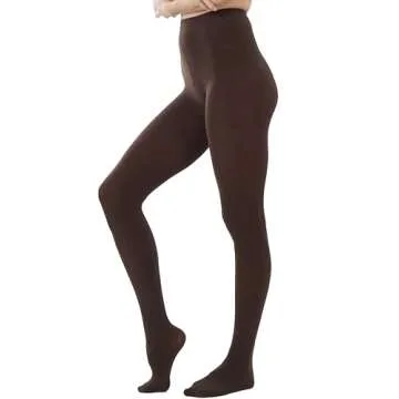 CozyWow Women's 80D Soft Solid Color Semi Opaque Footed Tights High Waist Womens Tights Coffee S-M