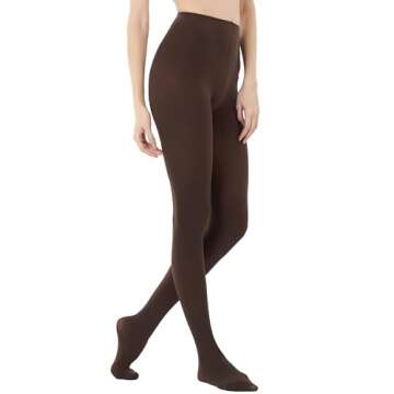 CozyWow Women's 80D Soft Solid Color Semi Opaque Footed Tights High Waist Womens Tights Coffee S-M