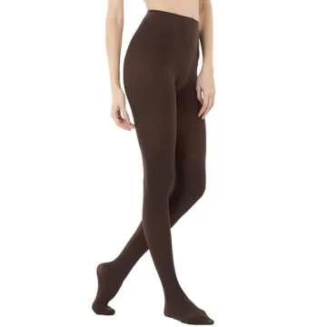 CozyWow Women's 80D Soft Solid Color Semi Opaque Footed Tights High Waist Womens Tights Coffee S-M