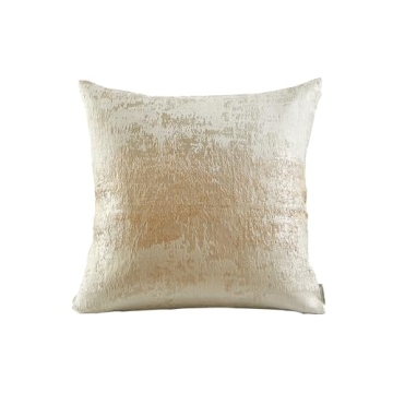 Elegant White and Gold Jacquard Pillow Covers for Any Occasion