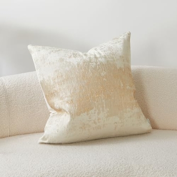 Elegant White and Gold Jacquard Pillow Covers for Any Occasion