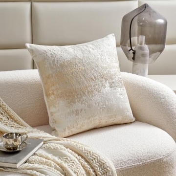 Elegant White and Gold Jacquard Pillow Covers for Any Occasion