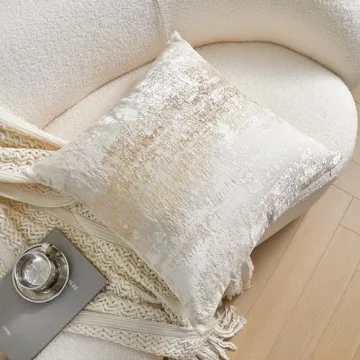Elegant White and Gold Jacquard Pillow Covers for Any Occasion