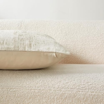 Elegant White and Gold Jacquard Pillow Covers for Any Occasion