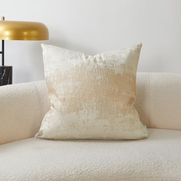Elegant White and Gold Jacquard Pillow Covers for Any Occasion