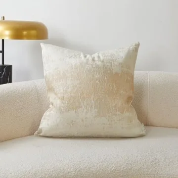 Elegant White and Gold Jacquard Pillow Covers for Any Occasion
