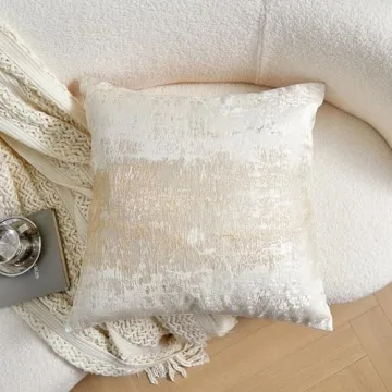 Elegant White and Gold Jacquard Pillow Covers for Any Occasion