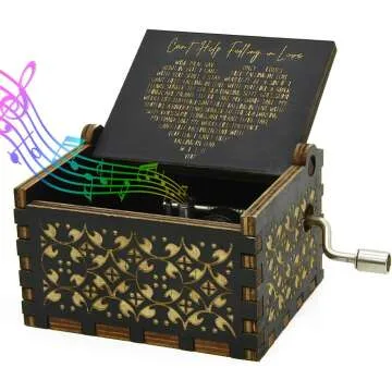 Aokely Vintage Hand Crank Music Box - Wooden Gift