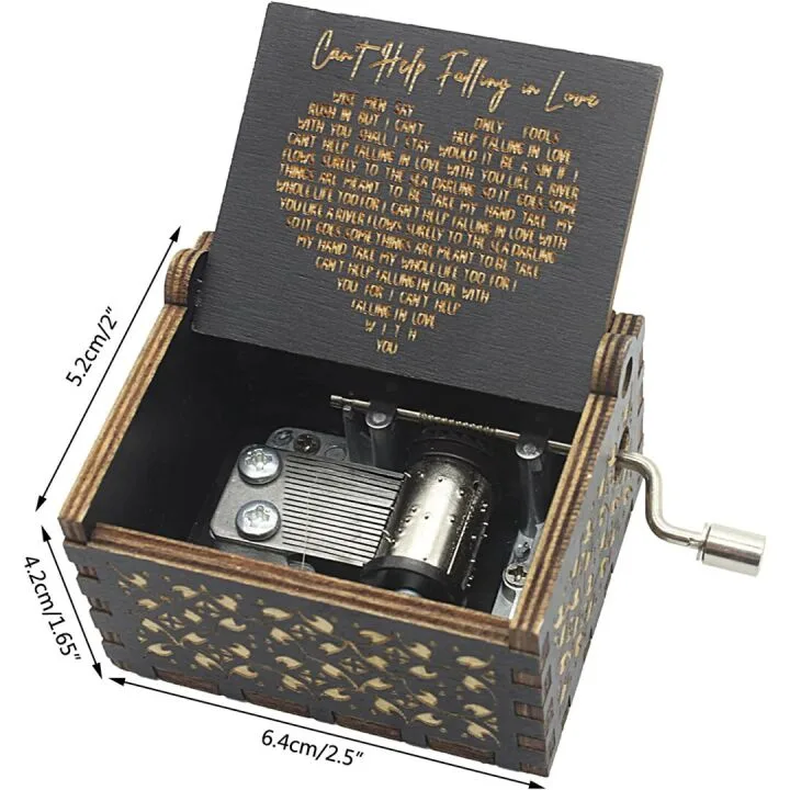 Aokely Vintage Hand Crank Music Box - Wooden Gift