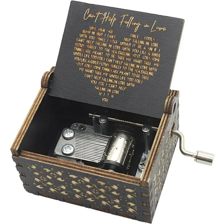 Aokely Vintage Hand Crank Music Box - Wooden Gift