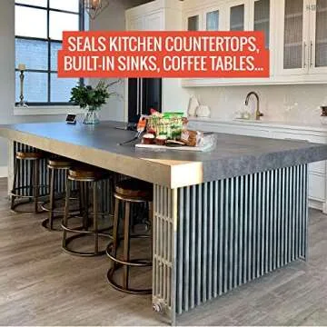 H-SEAL Concrete COUNTERTOP/WORKTOP Sealer | Food Safe/Grade | High Temp | Matte Finish | Waterproof | UV Resistant (1 Liter)