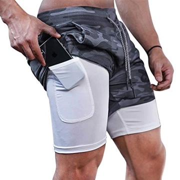 Surenow Men's Running Shorts - Stylish 2-in-1 Athletic Shorts for All Activities