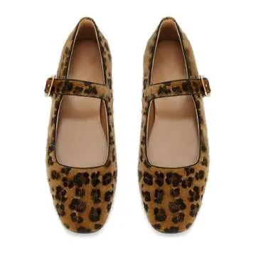 DOEYG Leopard Ballet Flats for Women Casual Stylish Shoes