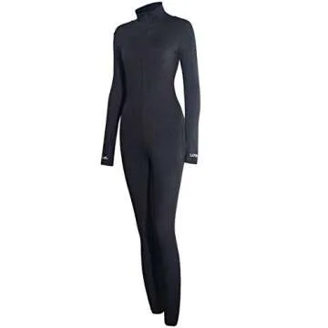 HODMEXI Women Embroidery Zipper High Neck Long Sleeve Bodycon Jumpsuit Shorts Rompers Party Clubwear Outfits Bodysuit (Black-1, L)