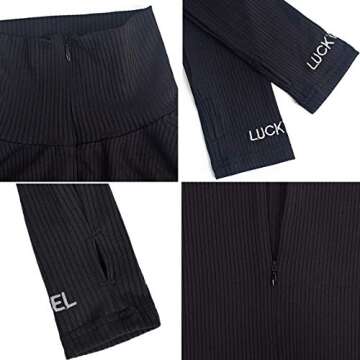 HODMEXI Women Embroidery Zipper High Neck Long Sleeve Bodycon Jumpsuit Shorts Rompers Party Clubwear Outfits Bodysuit (Black-1, L)