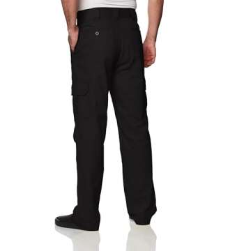 Dickies Men's Regular Fit Stretch Twill Cargo Casual Pants, Black, 34W x 30L