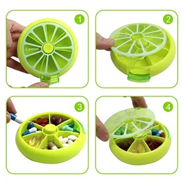 LazyMe Weekly Pill Box 3 Times 7 Compartments Medicine Organizer