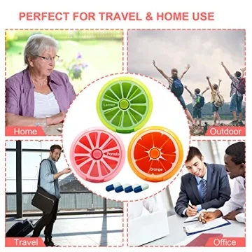 LazyMe Weekly Pill Box 3 Times 7 Compartments Medicine Organizer