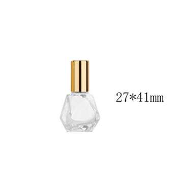 ConStore 10 PCS Mini Portable Polygonal Clear Glass Roller Bottle,8ml/0.27oz DIY Travel Essential Oi...