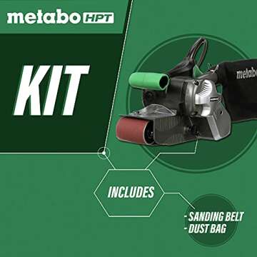 Metabo HPT Belt Sander | 3 x 21 Inch | For Woodworking | Variable Speed | 9.0 Amp Motor | Soft Grip ...