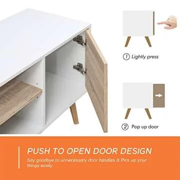 WAMPAT Mid Century Modern TV Stand for TVs up to 60 inches