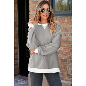 AlvaQ Oversized Colorblock Sweatshirt for Women