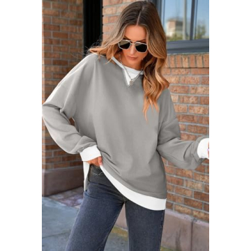 AlvaQ Oversized Colorblock Sweatshirt for Women