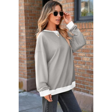 AlvaQ Oversized Colorblock Sweatshirt for Women