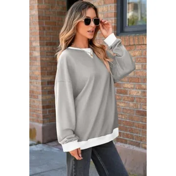 AlvaQ Oversized Colorblock Sweatshirt for Women