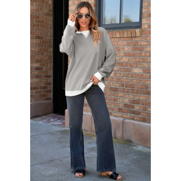 AlvaQ Oversized Colorblock Sweatshirt for Women