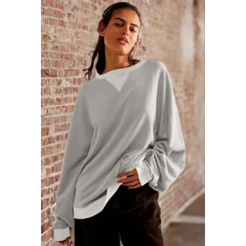 AlvaQ Oversized Colorblock Sweatshirt for Women