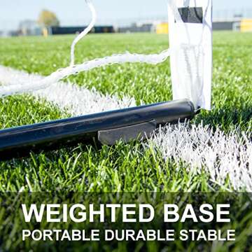 QUICKPLAY Kickster Elite Portable Soccer Goal | Integrated Weighted Base for Training on Turf, Hard ...