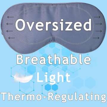 Vegan Silk - 100% Bamboo Viscose Sleep Eye Mask - Navy Gray, 1 Pk - Light Blocking Travel Blindfold for Men & Women - Ultra-Soft & Comfortable w/Adjustable Strap for Restful Sleep
