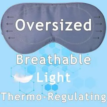 Vegan Silk - 100% Bamboo Viscose Sleep Eye Mask - Navy Gray, 1 Pk - Light Blocking Travel Blindfold for Men & Women - Ultra-Soft & Comfortable w/Adjustable Strap for Restful Sleep