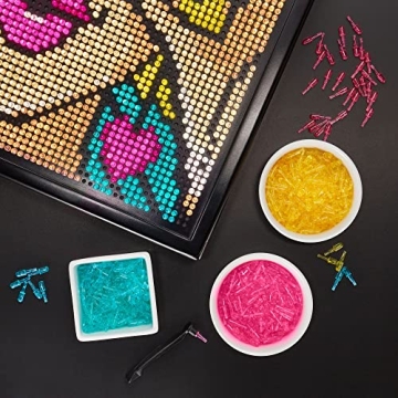 Lite Brite Wall Art POP Wow - 16" x 16" Screen, 6,000 Mini Pegs, 3 HD Designs, Great Gift for Ages 14+, DIY Activity Set for Teens and Adults, Dorm Room Wall Décor, Includes 1 Tablet