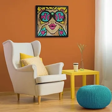 Lite Brite Wall Art POP Wow - 16" x 16" Screen, 6,000 Mini Pegs, 3 HD Designs, Great Gift for Ages 14+, DIY Activity Set for Teens and Adults, Dorm Room Wall Décor, Includes 1 Tablet