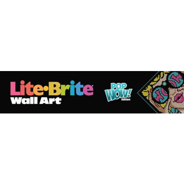 Lite Brite Wall Art POP Wow - 16" x 16" Screen, 6,000 Mini Pegs, 3 HD Designs, Great Gift for Ages 14+, DIY Activity Set for Teens and Adults, Dorm Room Wall Décor, Includes 1 Tablet