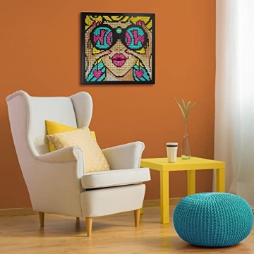 Lite Brite Wall Art POP Wow - 16" x 16" Screen, 6,000 Mini Pegs, 3 HD Designs, Great Gift for Ages 14+, DIY Activity Set for Teens and Adults, Dorm Room Wall Décor, Includes 1 Tablet