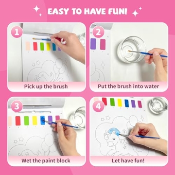 3PCS Mess-Free Watercolor Coloring Set for Kids