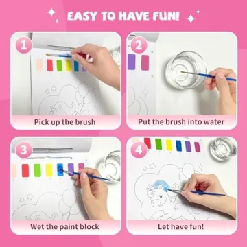 3PCS Mess-Free Watercolor Coloring Set for Kids
