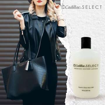 Cadillac Select Leather Lotion Cleaner and Conditioner- For Handbags, Sofas, Jackets, Furniture, Purses, and More