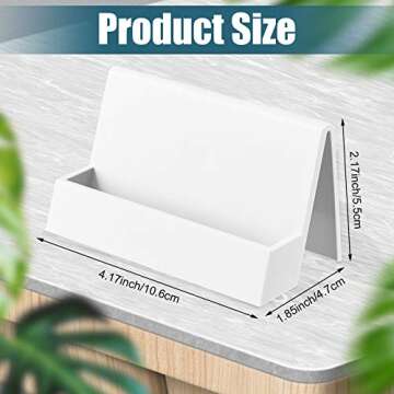 2 Pieces Business Card Holder for Desk - Elegant Plastic Display Holders