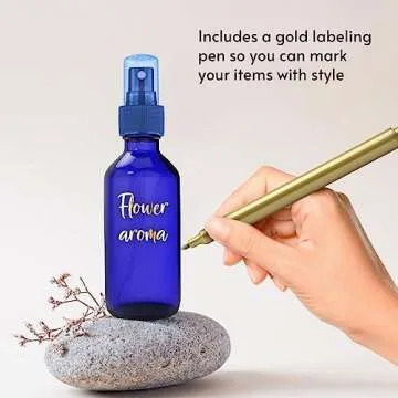 CULINAIRE 2oz Glass Spray Bottles with Gold Marker